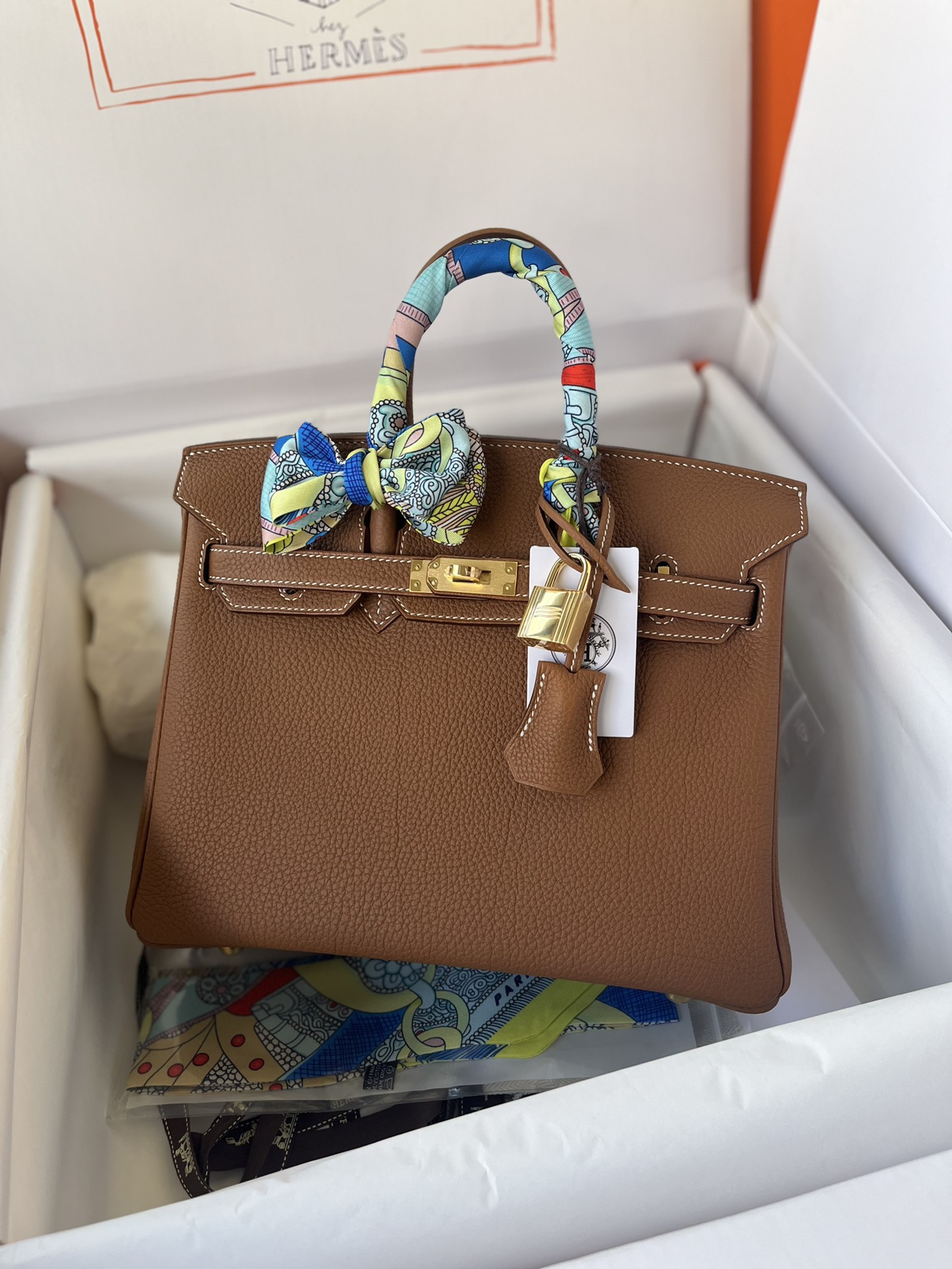 에르메스 버킨25 골드브라운 금장 토고가죽